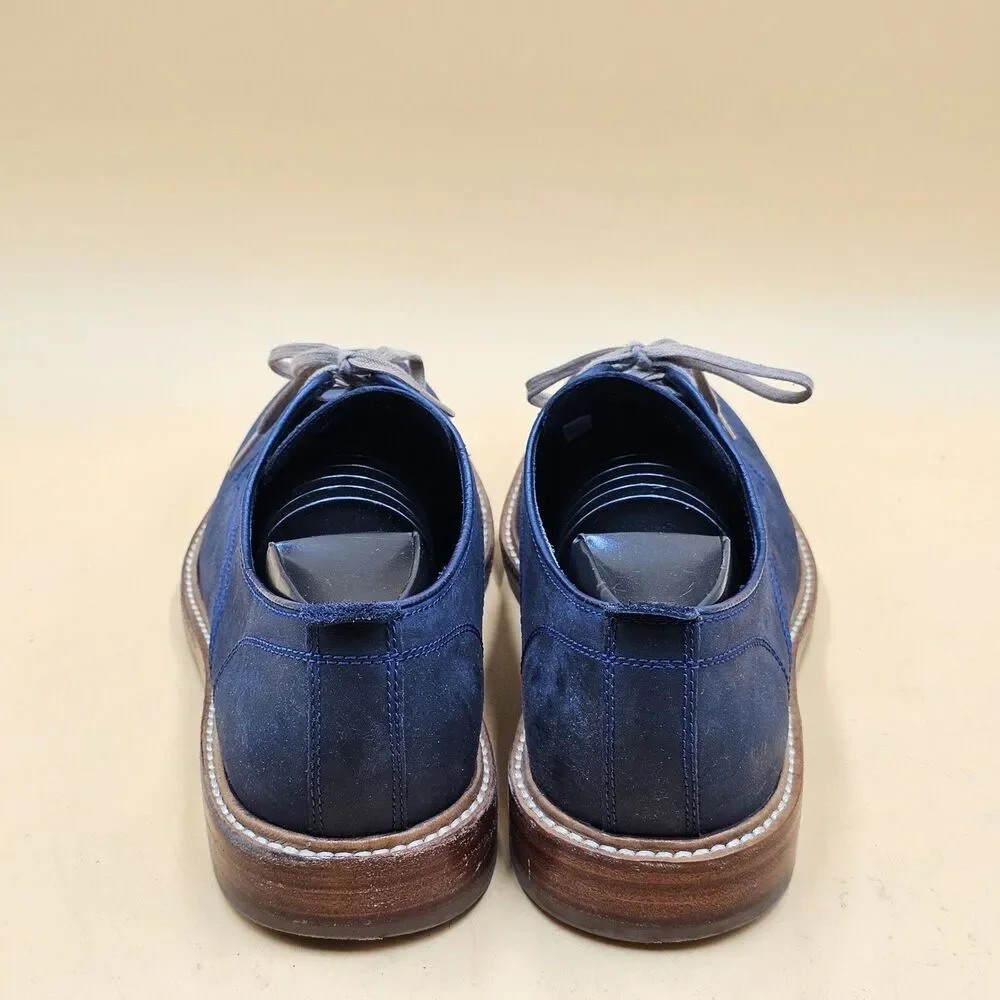 Cole Haan C25105 Tyler Grand Plain Toe Oxford Derby Leather Shoes Size 10.5 Navy
